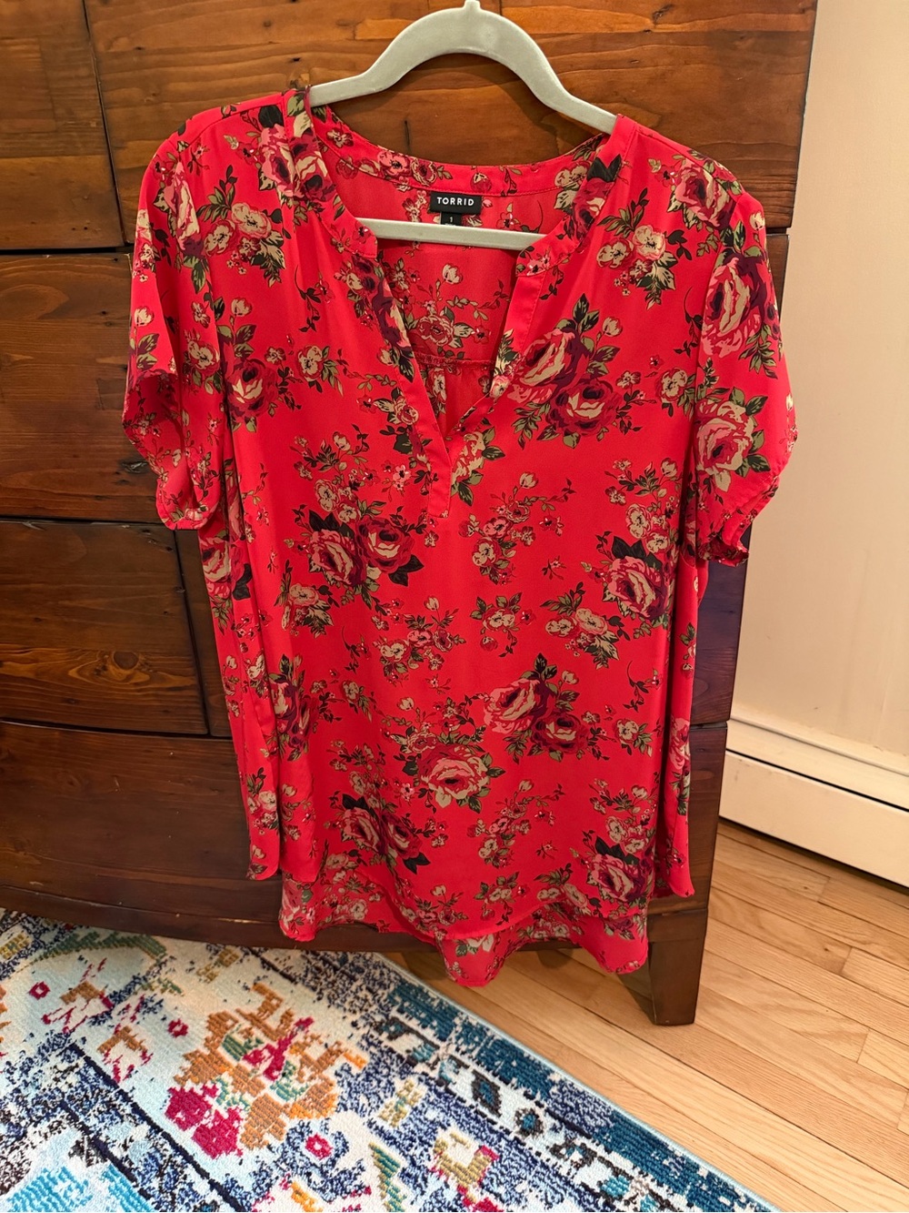 Torrid Size 1 Harper Short Sleeve Floral Blouse